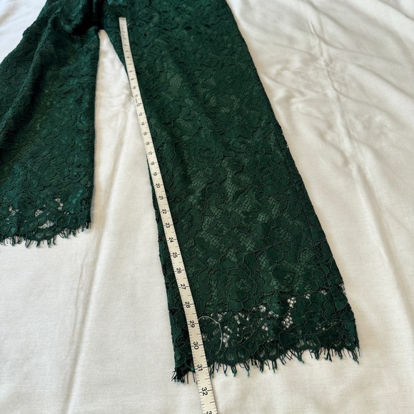 NEW Soft Surroundings Small Green Lace Wide Leg Full Length Pants Festive - Picture 7 of 9